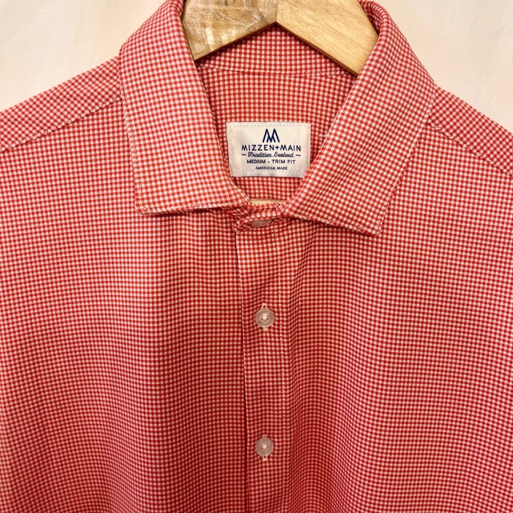 Mizzen+Main Red Checkered Men's Shirt
